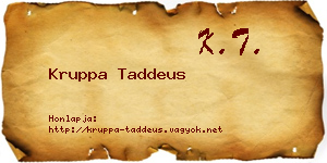 Kruppa Taddeus névjegykártya